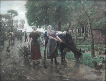  1885 tableaux - Road in Dutch village 1885 Max Liebermann impressionnisme allemand